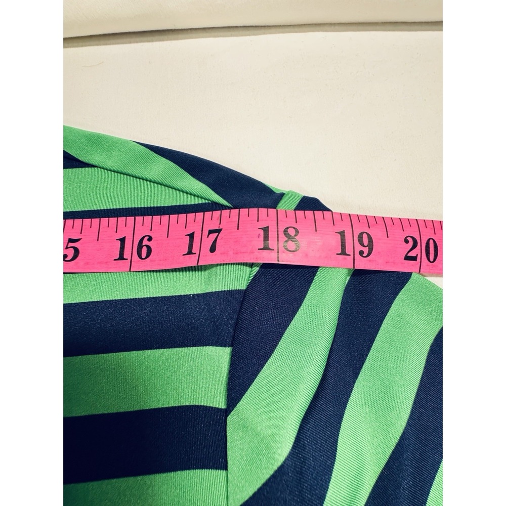 RLX Ralph Lauren Men's Polo Shirt L Green/Blue Striped Short Sleeve Collared - Picture 7 of 9